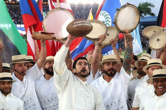 Sepak bola bertuliskan “Together, We Are America”