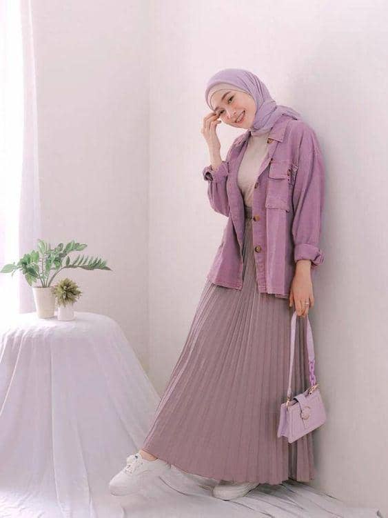 mix and match rok plisket untuk buka bersama