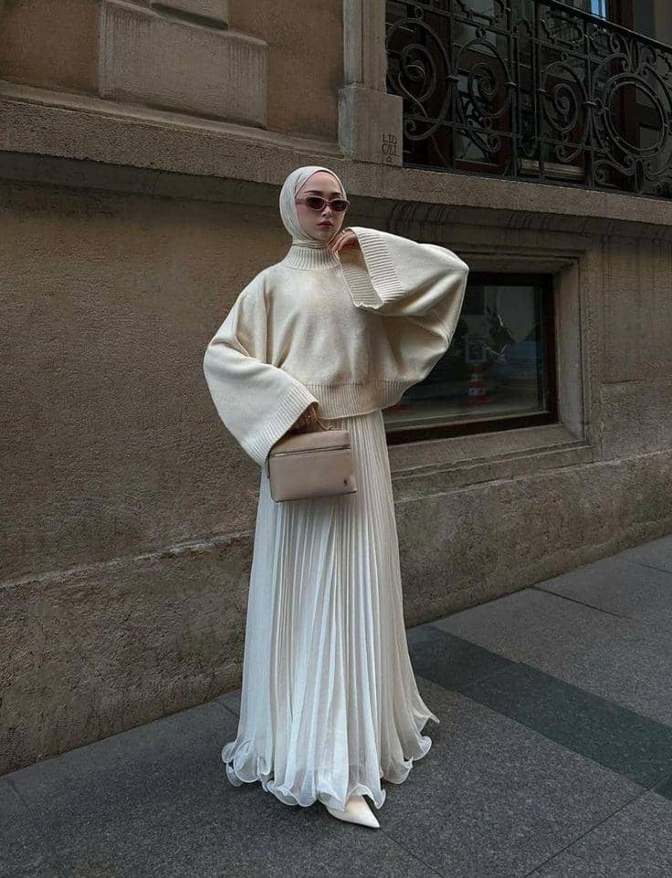 mix and match rok plisket untuk buka bersama