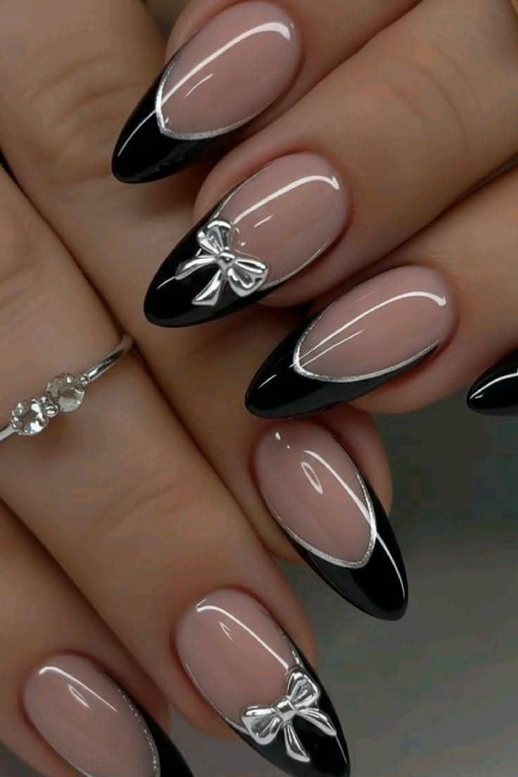 inspirasi nail art monokrom unik