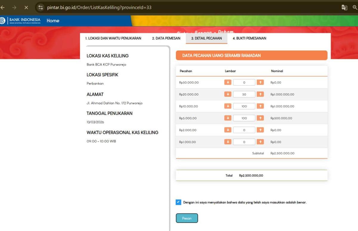 tips war tukar uang baru BI 2026