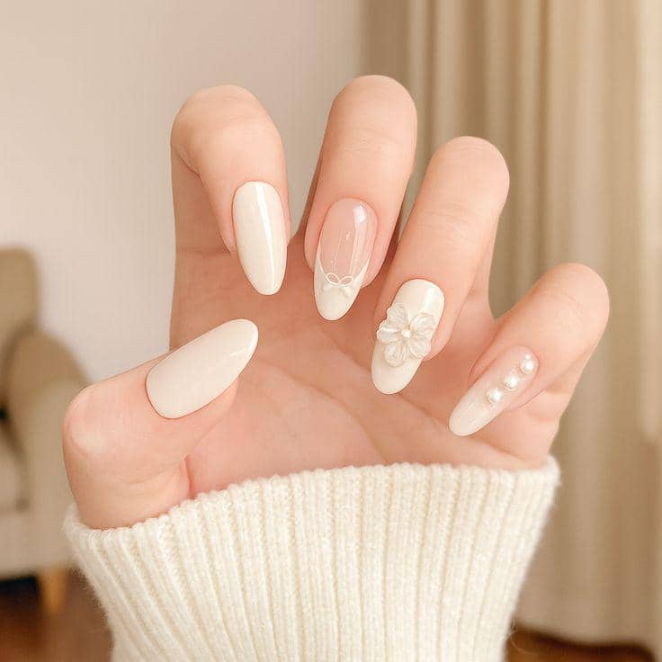 inspirasi nail art nuansa putih
