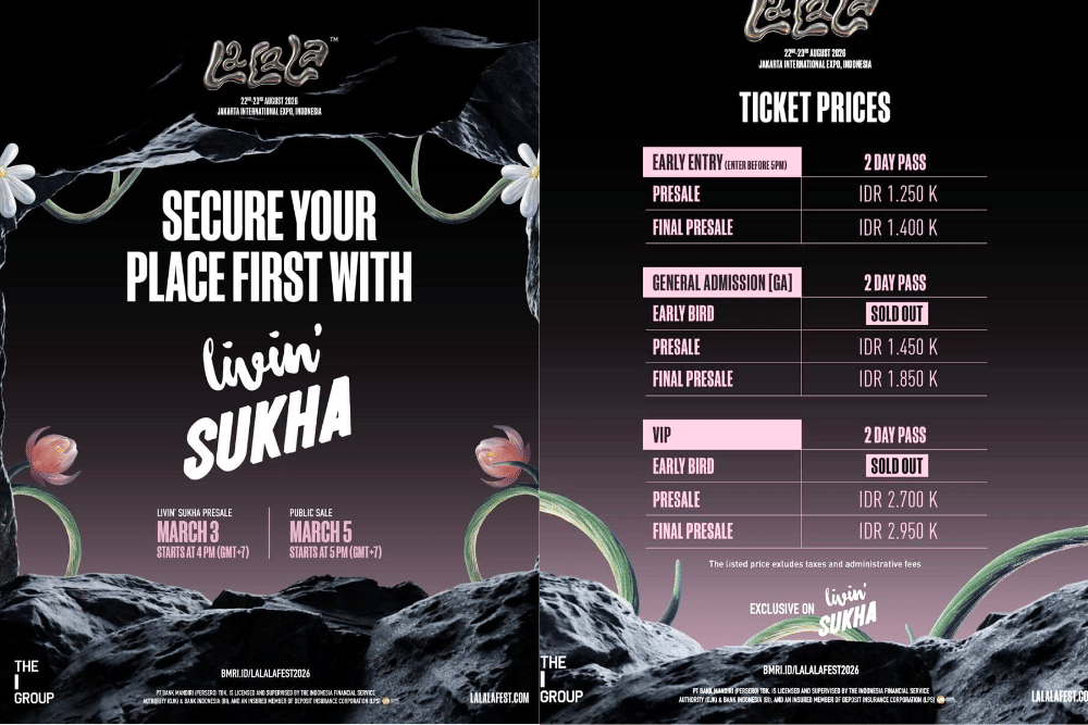 Harga Tiket LaLaLa Fest 2026 dan Cara Membelinya, Mulai dari Rp1,2 jutaan