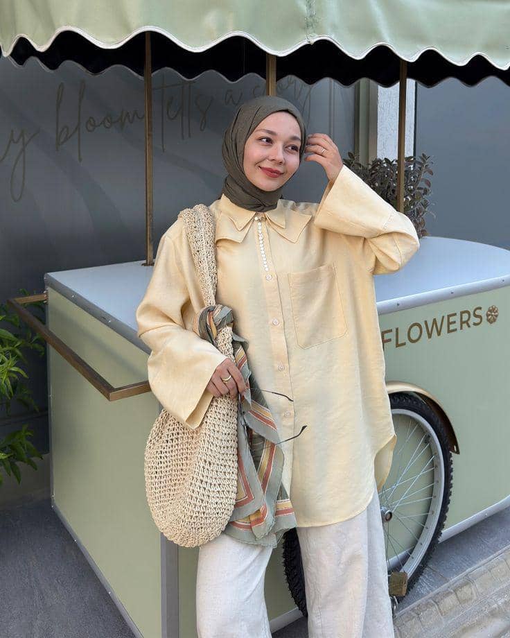 baju warna butter yellow cocok dengan jilbab warna apa