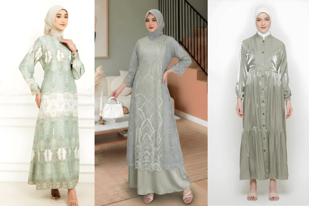 Gamis Hijau Sage Cocok Dengan Jilbab Warna Apa? Ini Pilihannya