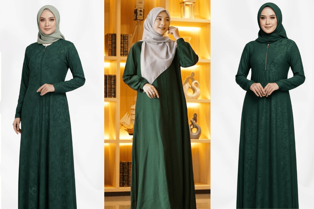 Gamis Hijau Botol Cocok dengan Jilbab Warna Apa? Ini 10 Idenya