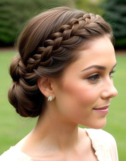 inspirasi gaya rambut kepang mahkota