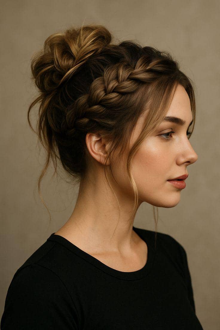 inspirasi gaya rambut kepang mahkota