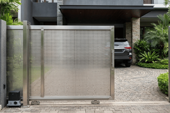 Pagar dorong stainless steel dengan lubang kecil