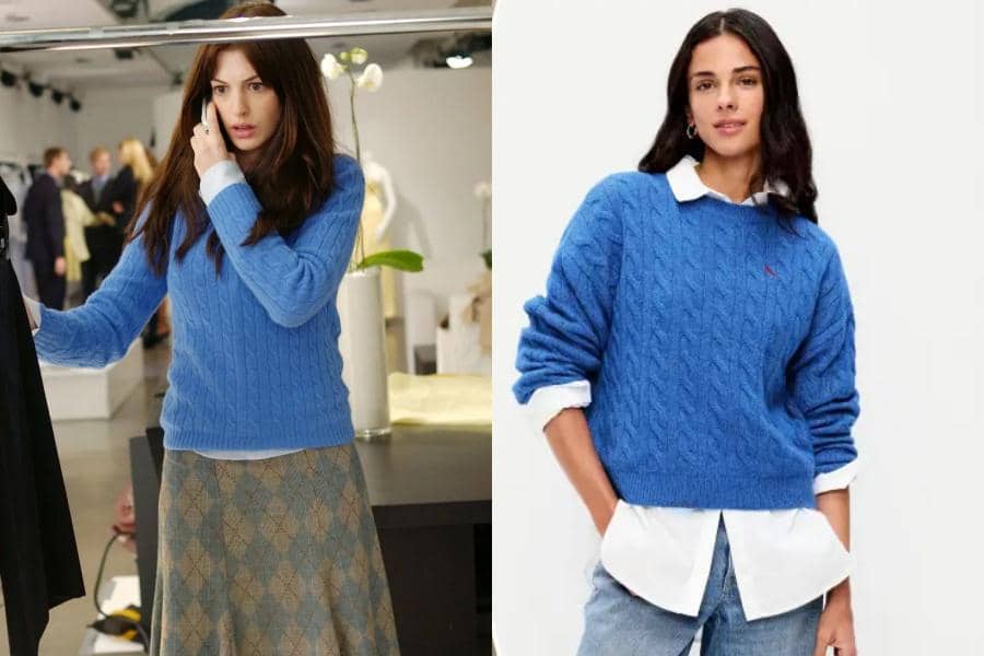 Old Navy Rilis Cerulean Sweater Biru Ikonik 'The Devil Wears Prada'