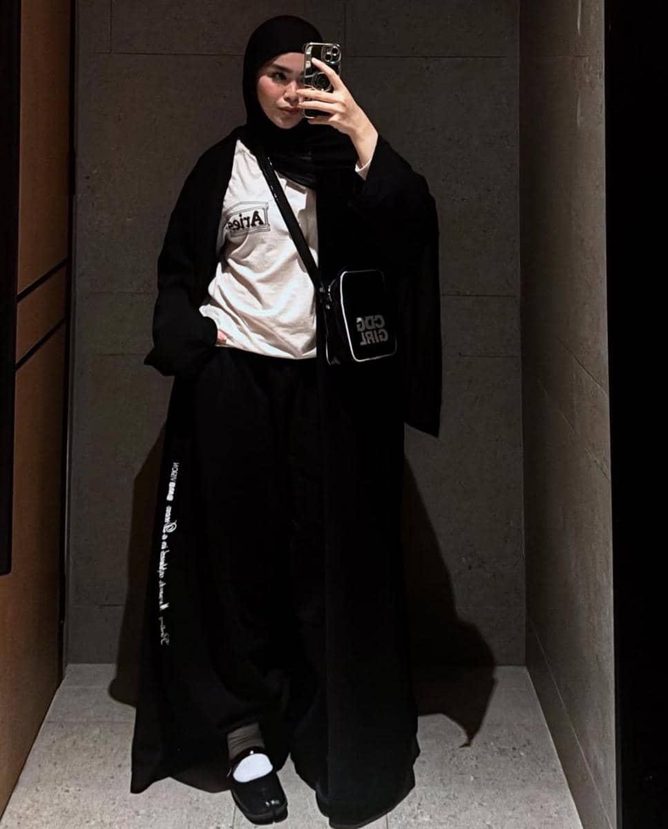 ide outfit abaya a la Sivia Azizah