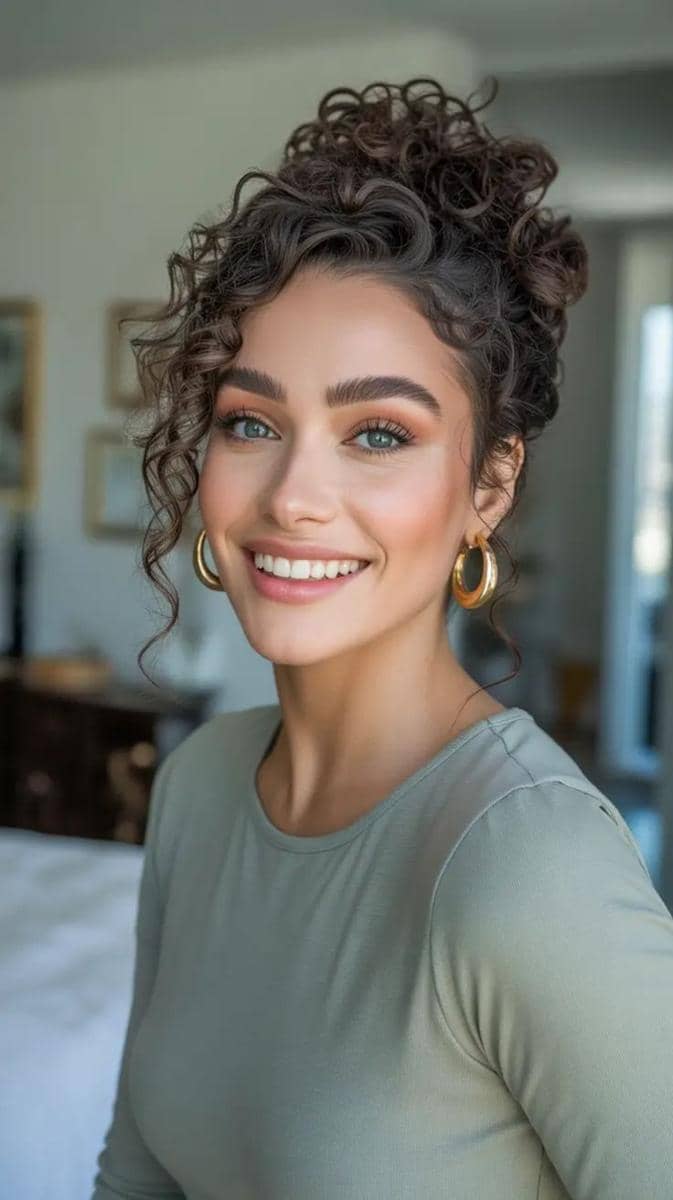 inspirasi tatanan rambut keriting untuk acara formal