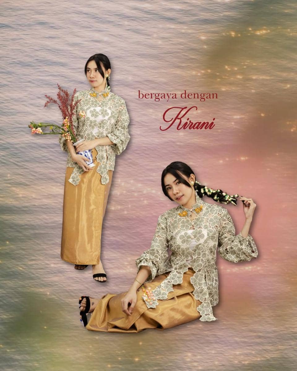 outfit Hari Kartini warna sage green