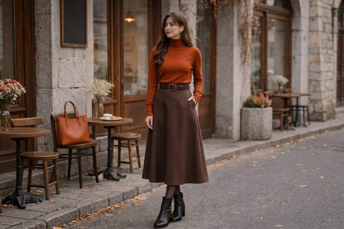 atasan warna burnt orange cocok dengan bawahan warna apa