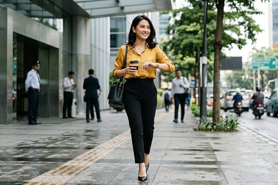 atasan warna mustard cocok dengan bawahan warna apa