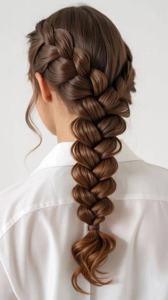 variasi kepang yang membuat rambut tampak lebih bervolume