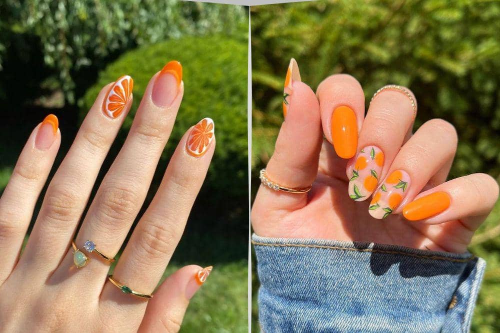 7 Inspirasi Nail Art Orange Fruit yang Fresh dan Cute
