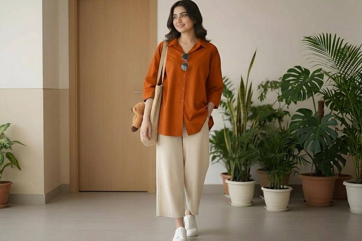 atasan warna burnt orange cocok dengan bawahan warna apa