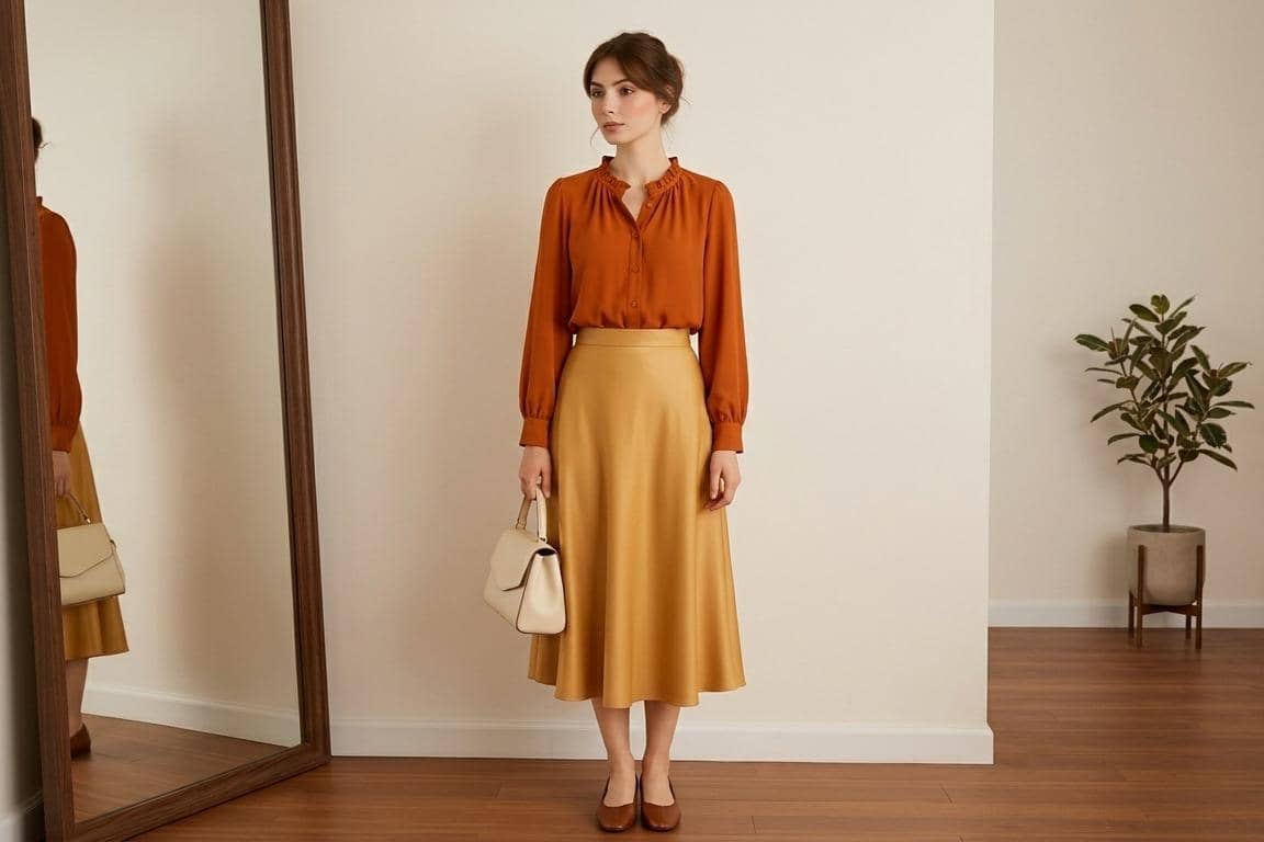 atasan warna burnt orange cocok dengan bawahan warna apa