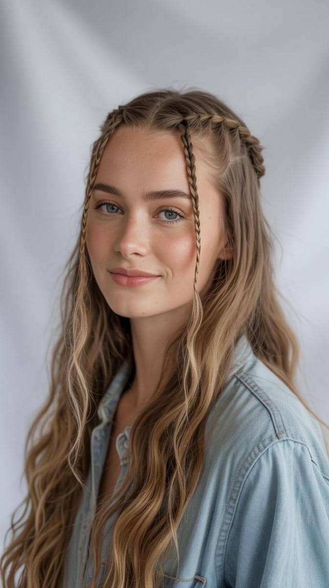 inspirasi tatanan rambut dengan kepang kecil