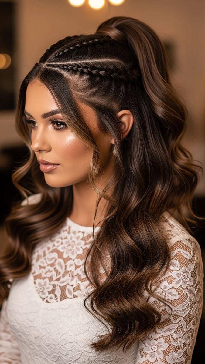 inspirasi tatanan rambut dengan kepang kecil