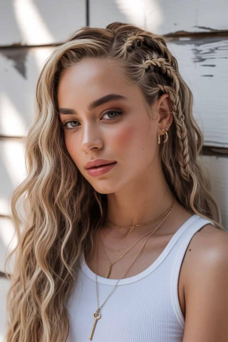 inspirasi tatanan rambut dengan kepang kecil