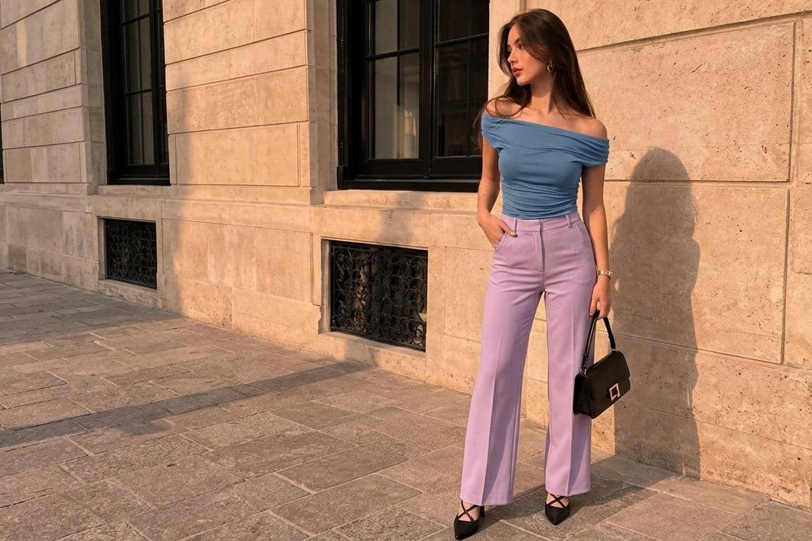 atasan warna dusty blue cocok dengan bawahan warna apa