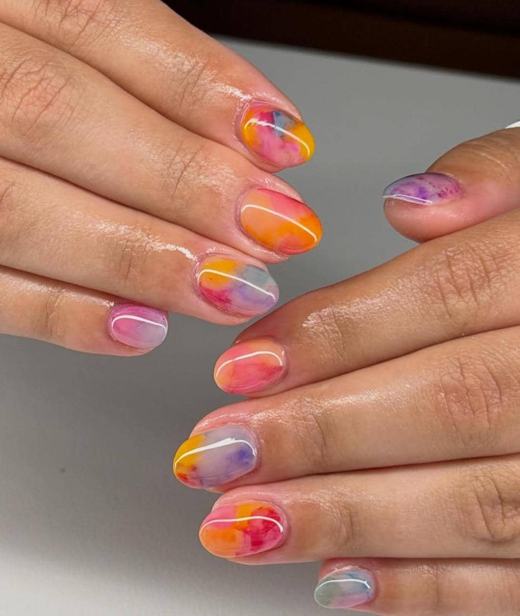 nail art orange
