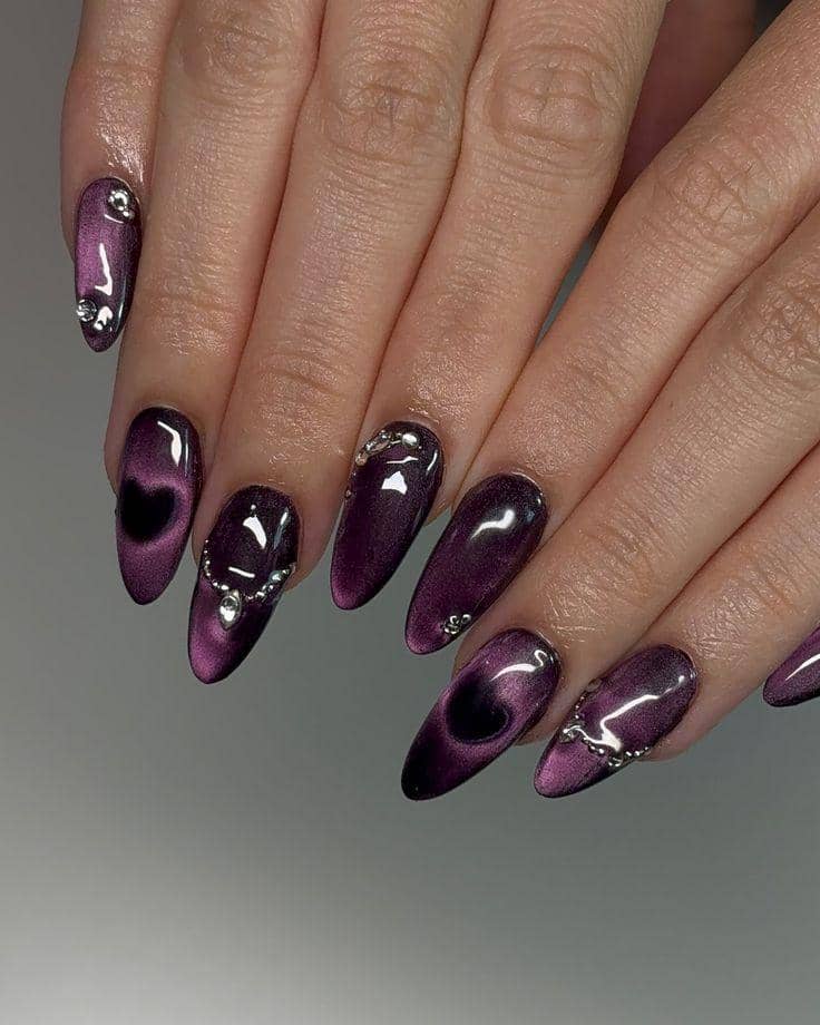 inspirasi nail art nuansa plum