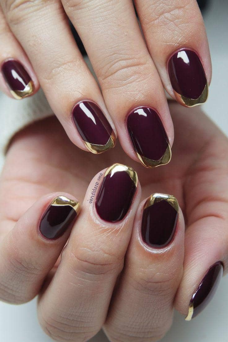 inspirasi nail art nuansa plum