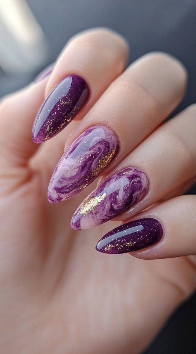 inspirasi nail art nuansa plum