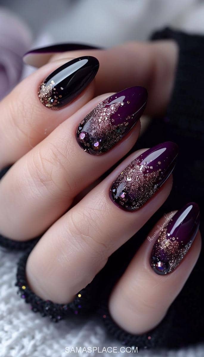inspirasi nail art nuansa plum