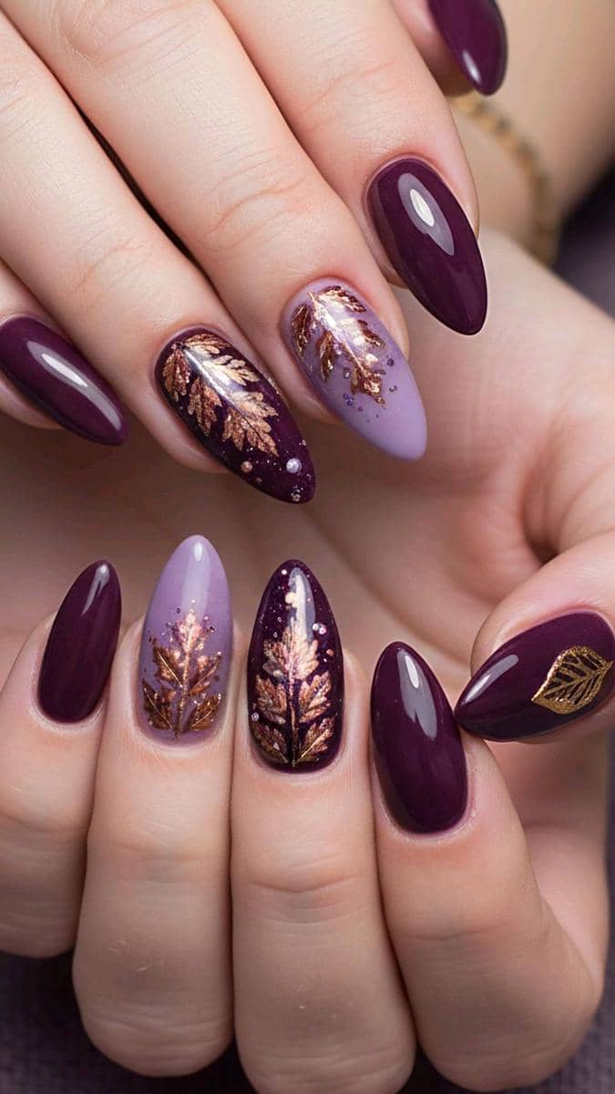 inspirasi nail art nuansa plum