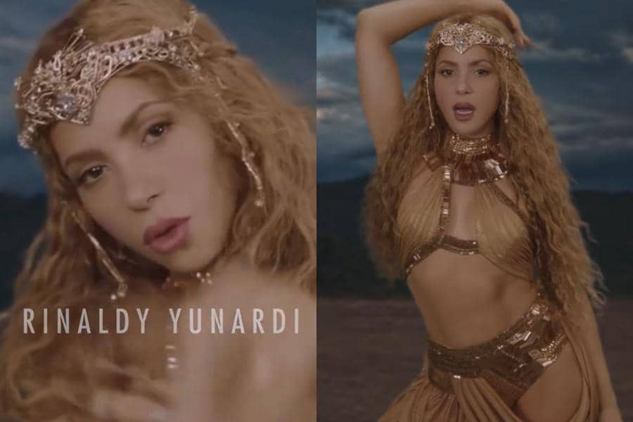 Gaya Shakira Pakai Tiara Karya Rinaldy Yunardi di MV “Choka Choka”