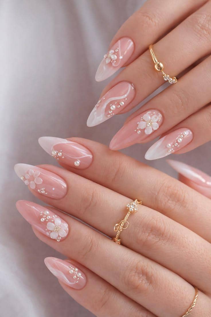 inspirasi nail art girly aesthetic