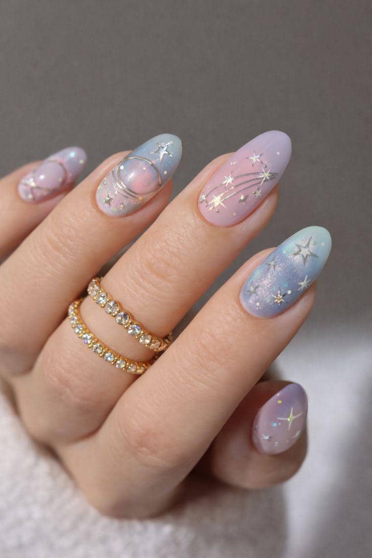 inspirasi nail art girly aesthetic