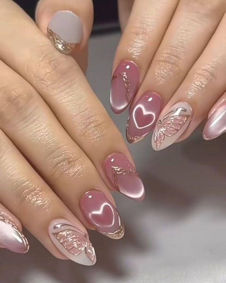 inspirasi nail art girly aesthetic