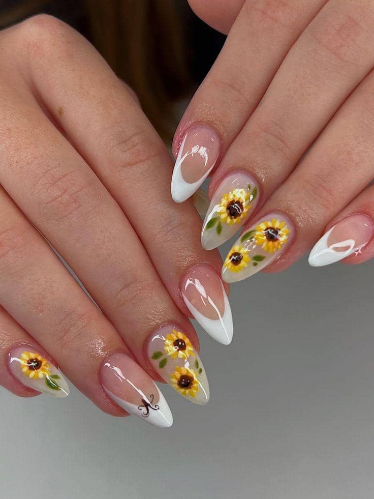 inspirasi nail art bunga matahari