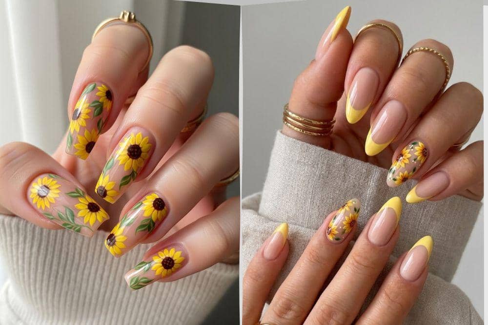 7 Inspirasi Nail Art Bunga Matahari yang Fresh dan Chic