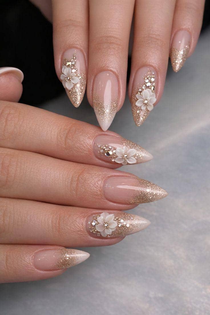 inspirasi nail art glitter soft look