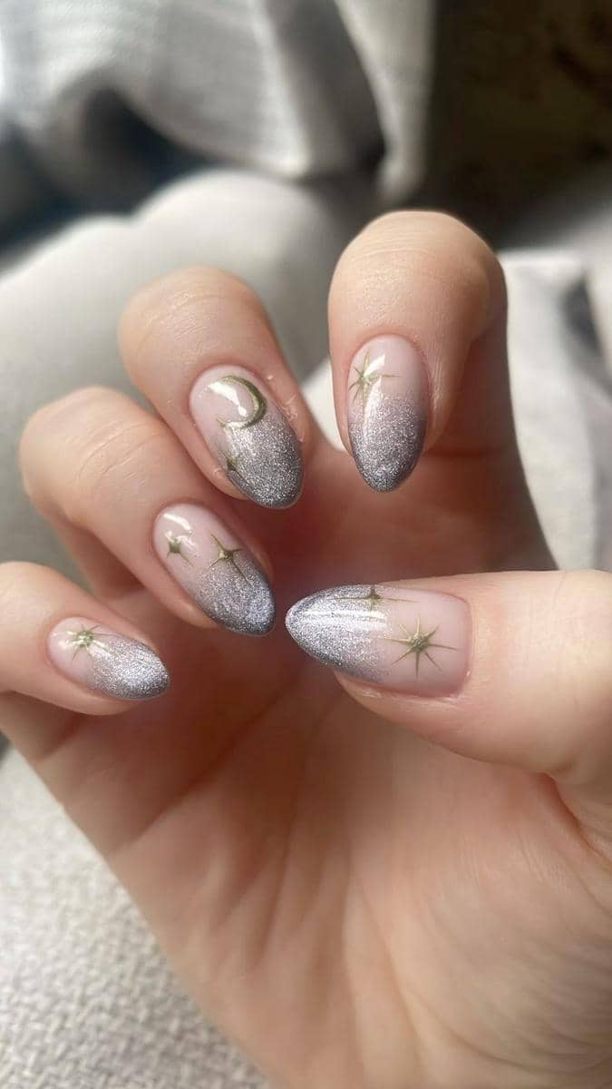 inspirasi nail art glitter soft look