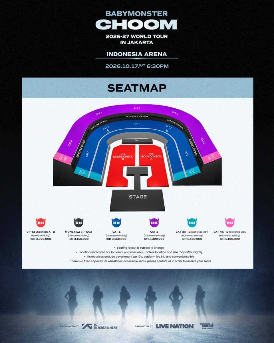 Slide 2 - Seatmap BABYMONSTER WORLD TOUR [춤 (CHOOM)] in Jakarta 2026.JPEG