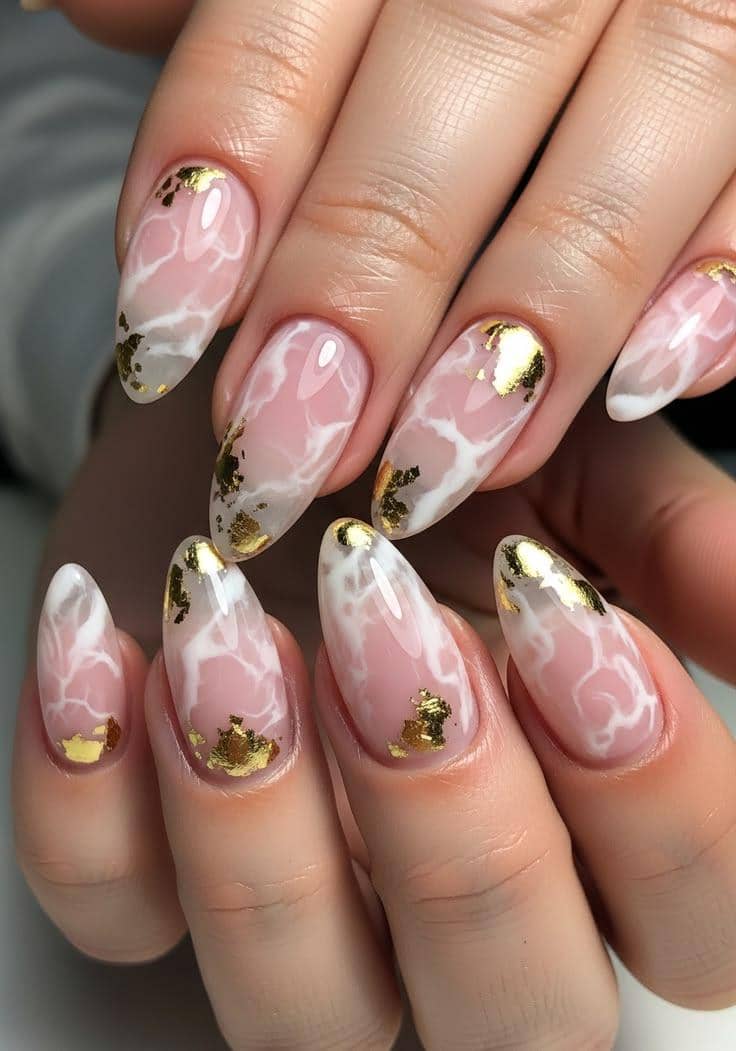 inspirasi nail art marble