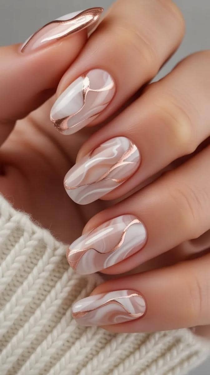 inspirasi nail art marble