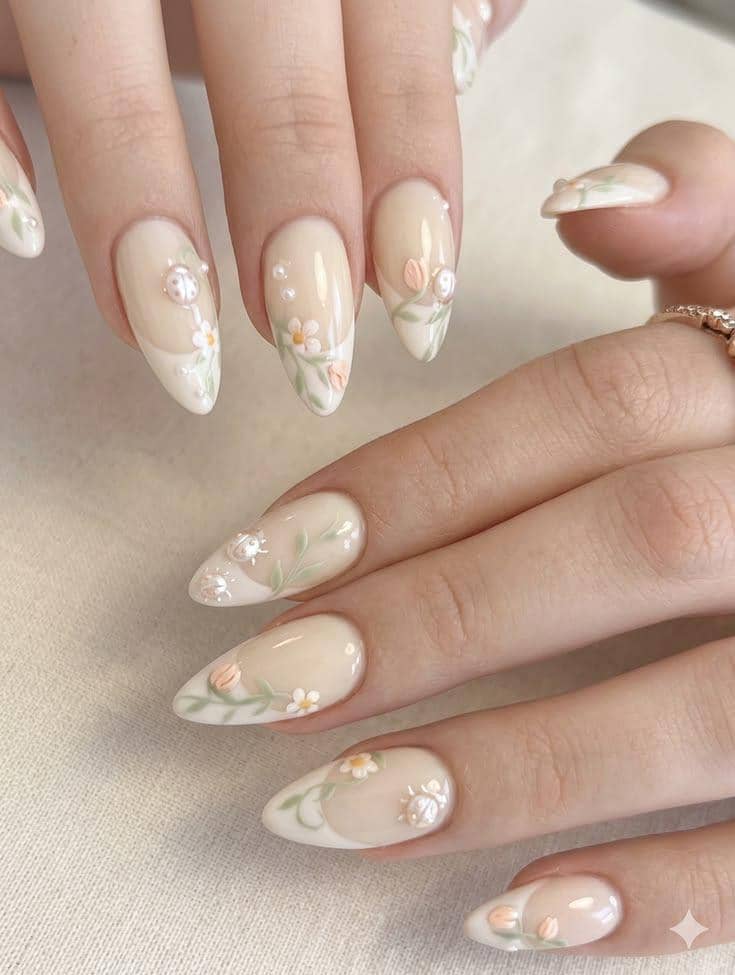 inspirasi nail art milky white