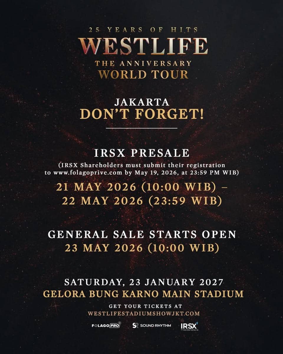 harga tiket Westlife Jakarta 2027