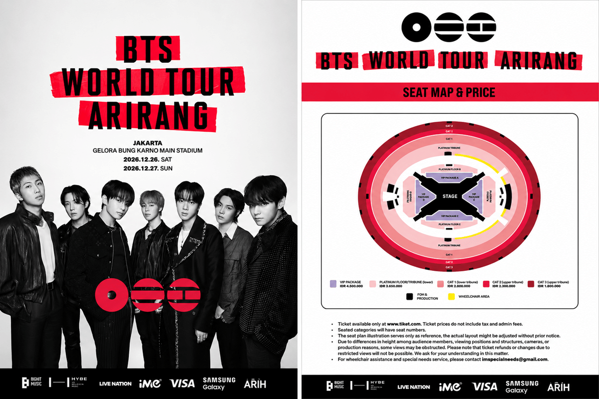 Daftar Harga Tiket Konser BTS Jakarta 2026 dan Jadwal Penjualannya