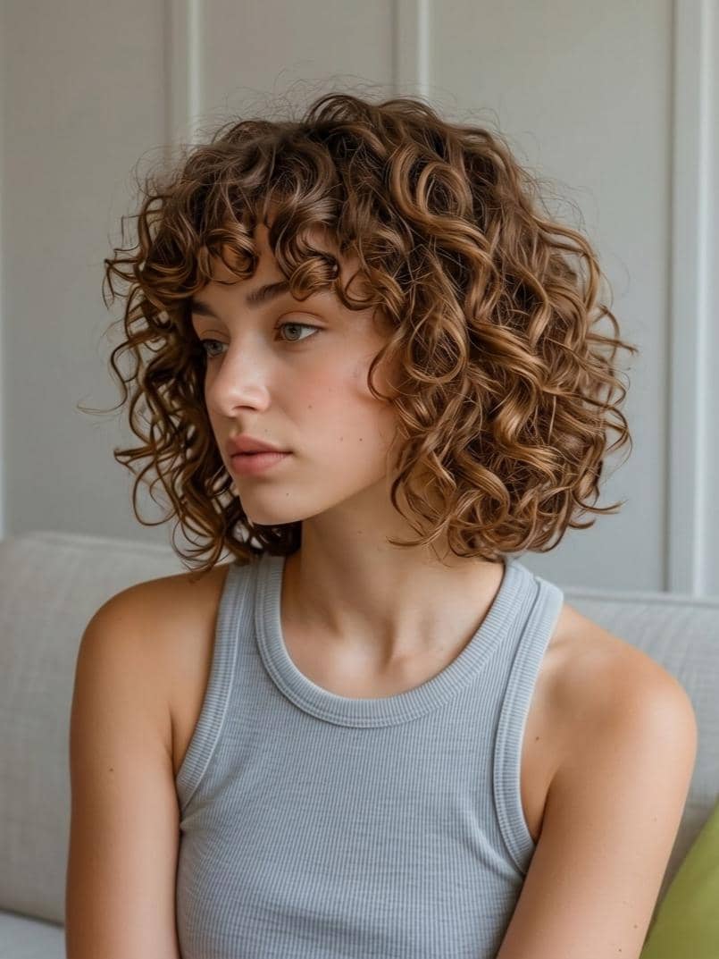 inspirasi model rambut keriting perempuan