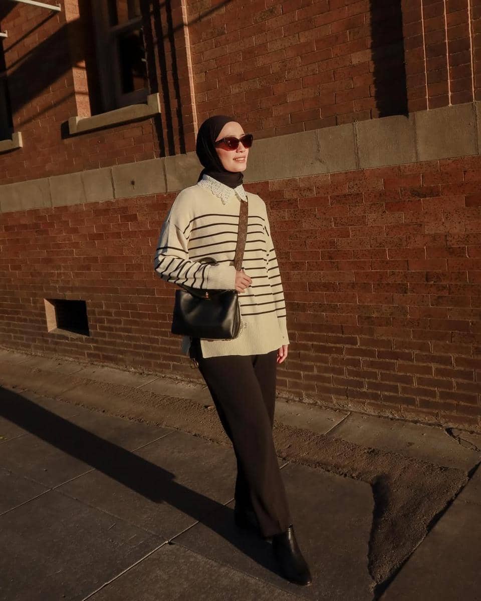 outfit nonton bola hijab aesthetic