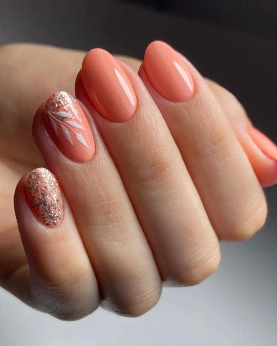 inspirasi nail art nuansa peach